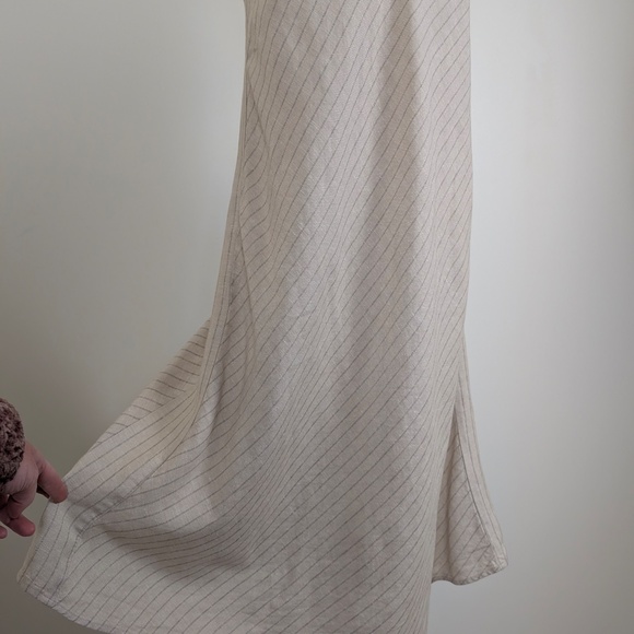 Banana Republic Striped Linen Blend Midi Tube Dress Strapless Sleeveless Bias - Picture 14 of 15